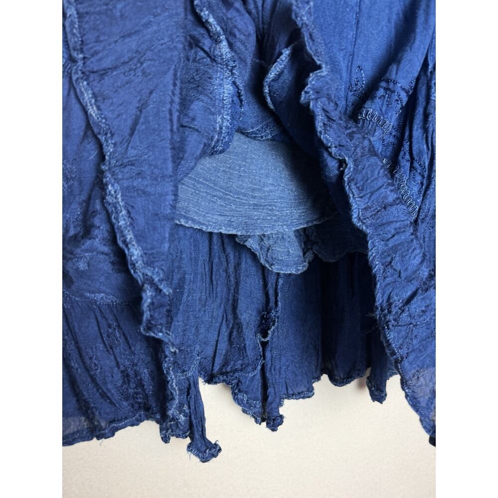 Studio West Apparel Skirt Above Knee Size XL Blue Boho Flowy Embroidered - Picture 8 of 9